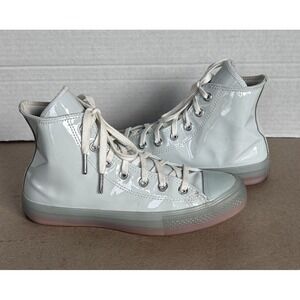 Converse Chuck Taylor All Star Women's Sz‎ 8 Patent Leather Baby Blue High Tops